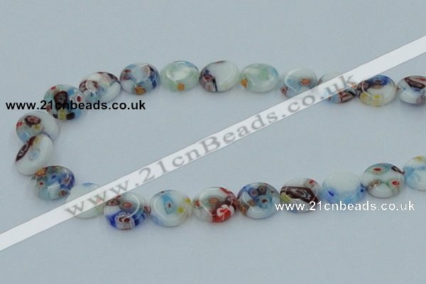CLG516 16 inches 12mm flat round lampwork glass beads wholesale