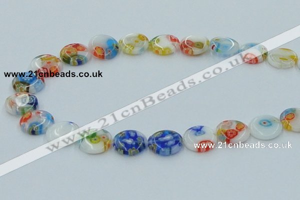 CLG517 16 inches 14mm flat round lampwork glass beads wholesale