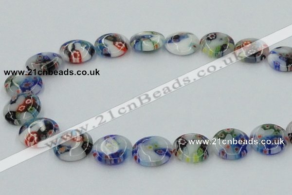 CLG518 16 inches 16mm flat round lampwork glass beads wholesale