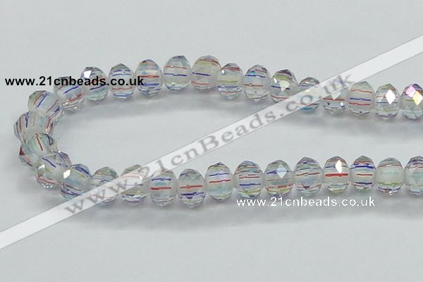 CLG52 13 inches 9*12mm faceted rondelle handmade lampwork beads