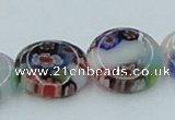 CLG527 16 inches 12mm flat round lampwork glass beads wholesale