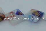 CLG529 16 inches 10*10mm diamond lampwork glass beads wholesale