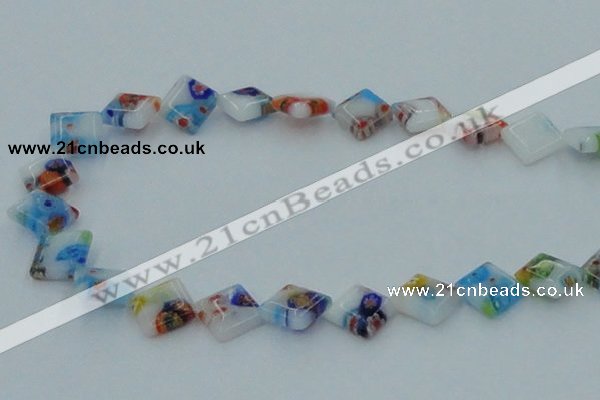 CLG529 16 inches 10*10mm diamond lampwork glass beads wholesale