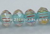 CLG53 13 inches 9*12mm faceted rondelle handmade lampwork beads