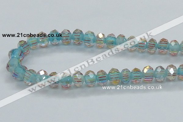 CLG53 13 inches 9*12mm faceted rondelle handmade lampwork beads