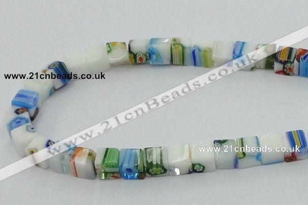 CLG532 16 inches 8*8mm cube lampwork glass beads wholesale