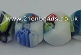 CLG534 16 inches 10*10mm faceted cube lampwork glass beads