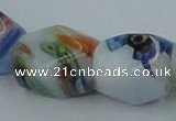 CLG535 16 inches 10*13mm faceted cuboid lampwork glass beads