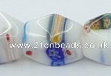 CLG536 16 inches 12*15mm faceted cuboid lampwork glass beads