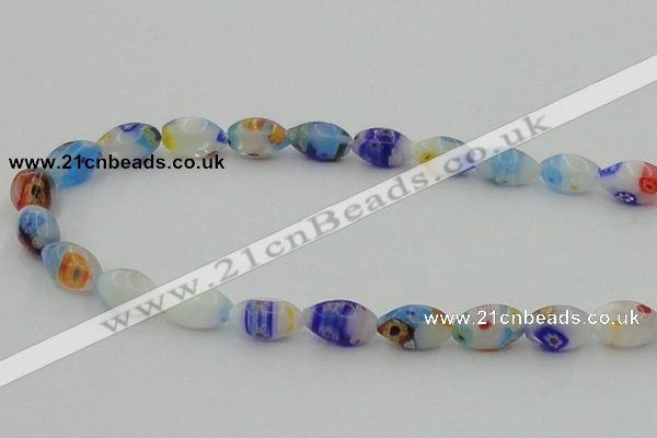 CLG537 16 inches 8*12mm rice lampwork glass beads wholesale