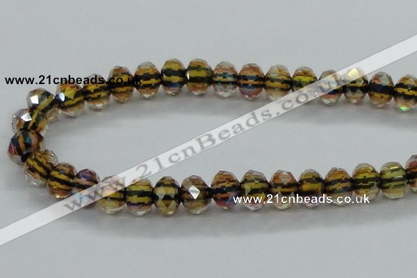 CLG54 13 inches 9*12mm faceted rondelle handmade lampwork beads