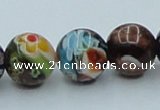 CLG541 16 inches 10mm round goldstone & lampwork glass beads