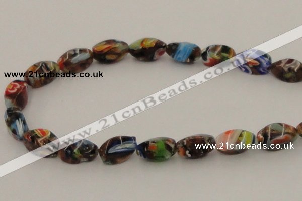 CLG547 16 inches 8*16mm twisted rice goldstone & lampwork beads