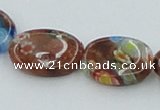 CLG553 16 inches 10*14mm oval goldstone & lampwork glass beads