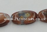 CLG554 16 inches 12*18mm oval goldstone & lampwork glass beads