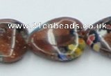 CLG558 16 inches 18*18mm heart goldstone & lampwork glass beads