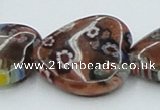 CLG559 16 inches 20*20mm heart goldstone & lampwork glass beads