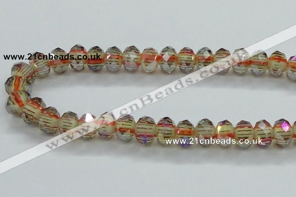 CLG56 13 inches 9*12mm faceted rondelle handmade lampwork beads