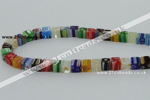 CLG567 16 inches 8*8mm cube lampwork glass beads wholesale