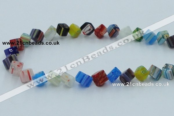 CLG569 16 inches 8*8mm cube lampwork glass beads wholesale