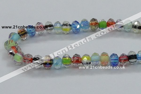 CLG57 13 inches 9*12mm faceted rondelle handmade lampwork beads