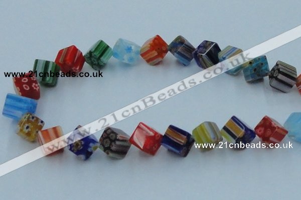 CLG570 16 inches 10*10mm cube lampwork glass beads wholesale