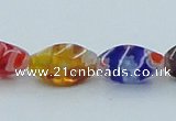 CLG576 16 inches 6*13mm twisted rice lampwork glass beads wholesale