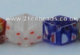 CLG578 16 inches 10*15mm faceted cuboid lampwork glass beads