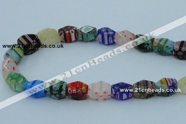 CLG578 16 inches 10*15mm faceted cuboid lampwork glass beads