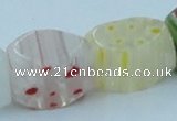 CLG579 16 inches 12*15mm faceted cuboid lampwork glass beads