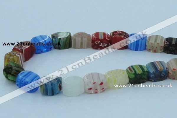 CLG579 16 inches 12*15mm faceted cuboid lampwork glass beads