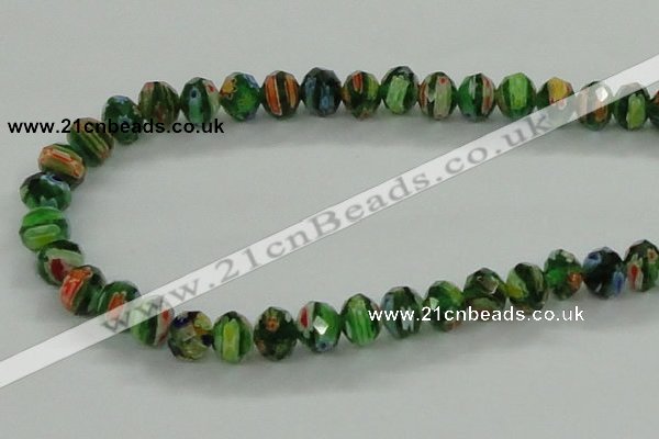 CLG58 15 inches 8*10mm faceted rondelle handmade lampwork beads