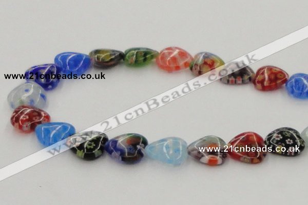 CLG581 16 inches 16*16mm heart lampwork glass beads wholesale