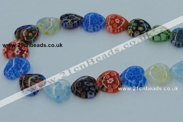 CLG582 16 inches 18*18mm heart lampwork glass beads wholesale