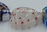 CLG584 16 inches 22*22mm heart lampwork glass beads wholesale