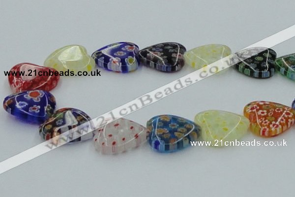 CLG584 16 inches 22*22mm heart lampwork glass beads wholesale