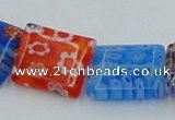 CLG585 16 inches 10*12mm rectangle lampwork glass beads wholesale