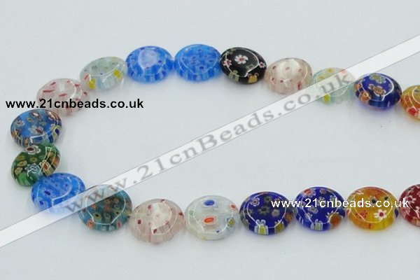 CLG588 16 inches 16mm flat round lampwork glass beads wholesale