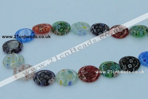 CLG596 16 inches 20mm flat round lampwork glass beads wholesale