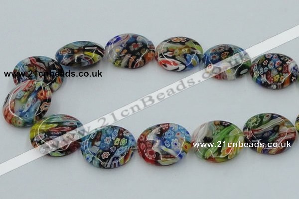 CLG597 16 inches 25mm flat round lampwork glass beads wholesale