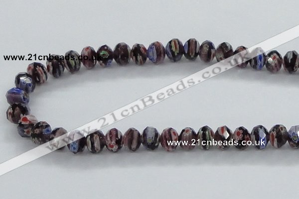 CLG60 15 inches 8*10mm faceted rondelle handmade lampwork beads