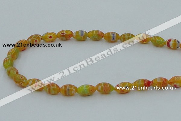 CLG610 5PCS 16 inches 7*12mm rice lampwork glass beads wholesale