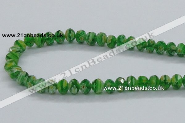 CLG62 15 inches 8*10mm faceted rondelle handmade lampwork beads