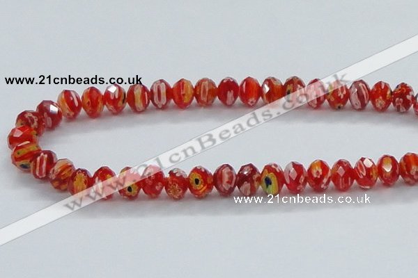 CLG63 15 inches 8*10mm faceted rondelle handmade lampwork beads