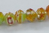 CLG64 15 inches 8*10mm faceted rondelle handmade lampwork beads