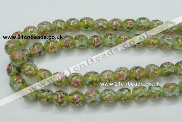 CLG761 15 inches 12mm round lampwork glass beads wholesale