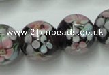 CLG765 15 inches 12mm round lampwork glass beads wholesale