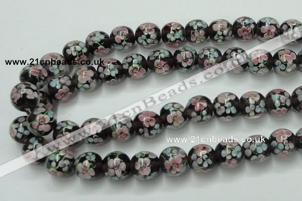 CLG765 15 inches 12mm round lampwork glass beads wholesale