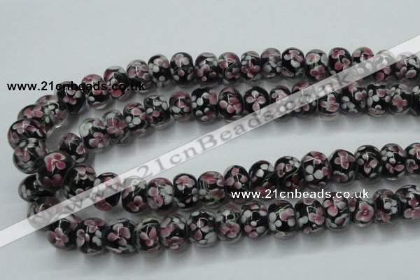 CLG766 14.5 inches 8*12mm rondelle lampwork glass beads wholesale