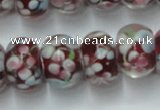 CLG767 14.5 inches 8*12mm rondelle lampwork glass beads wholesale